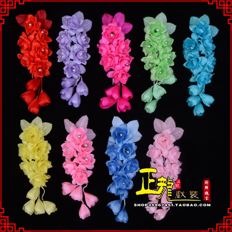 台儿庄鬓花头饰小花头花 真丝绢花